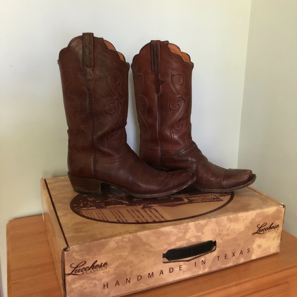 EUC Brown Lucchese Ranch Boots